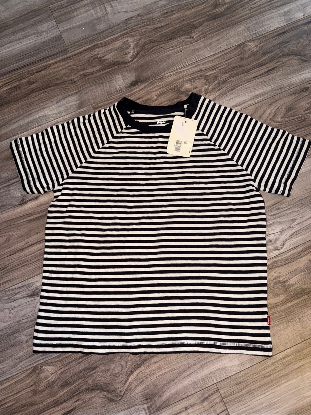 Levi's Black & White Striped Short Sleeve Tee